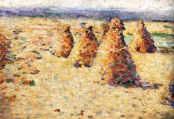 Charles Angrand Hay ricks in Normandy oil painting image